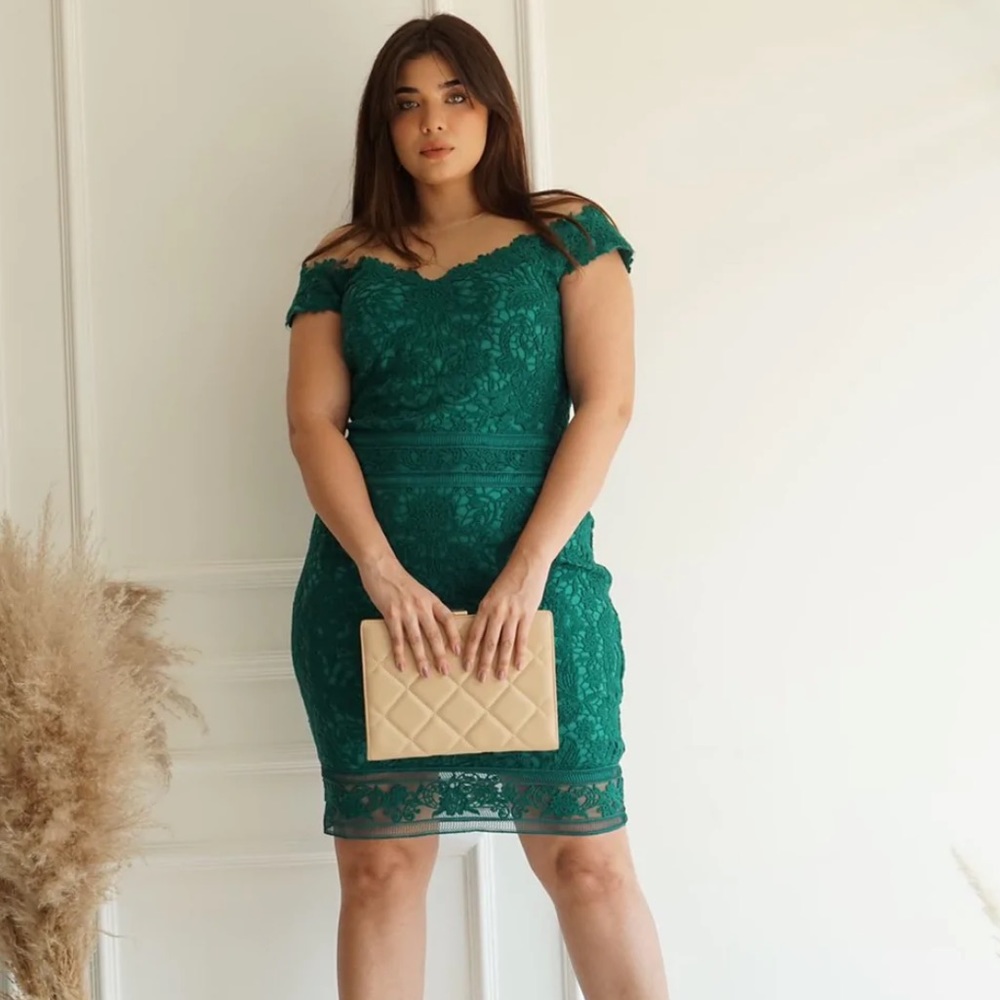 Tadashi Shoji Green Midi Dress